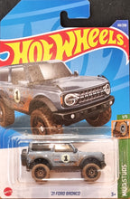 Load image into Gallery viewer, Hot Wheels 2022 &#39;21 Ford Bronco Grey #68 Mud Studs 1/5 New Long Card
