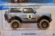 Load image into Gallery viewer, Hot Wheels 2022 &#39;21 Ford Bronco Grey #68 Mud Studs 1/5 New Long Card
