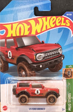 Load image into Gallery viewer, Hot Wheels 2022 &#39;21 Ford Bronco Red #68 Mud Studs 1/5 New Long Card
