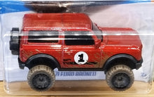 Load image into Gallery viewer, Hot Wheels 2022 &#39;21 Ford Bronco Red #68 Mud Studs 1/5 New Long Card
