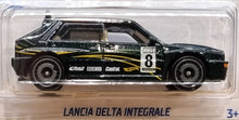 Load image into Gallery viewer, Hot Wheels 2022 Lancia Delta Integrale #210 Dark Green Rally Champs 3/5 New Long Card
