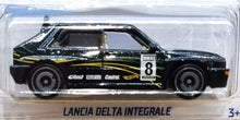 Load image into Gallery viewer, Hot Wheels 2022 Lancia Delta Integrale #210 Dark Green Rally Champs 3/5 New Long Card
