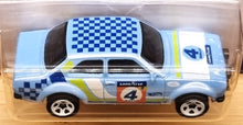 Load image into Gallery viewer, Hot Wheels 2022 &#39;70 Ford Escort RS1600 Blue #244 Rally Champs 5/5 New Long Card
