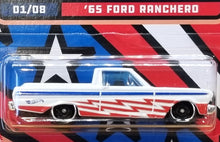 Load image into Gallery viewer, Hot Wheels 2022 &#39;65 Ford Ranchero White Stars &amp; Stripes 1/8 New Long Card
