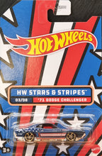 Load image into Gallery viewer, Hot Wheels 2022 &#39;71 Dodge Challenger Navy Blue Stars &amp; Stripes 3/8 New Long Card
