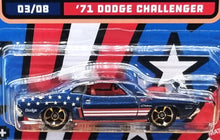 Load image into Gallery viewer, Hot Wheels 2022 &#39;71 Dodge Challenger Navy Blue Stars &amp; Stripes 3/8 New Long Card
