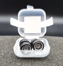 Load image into Gallery viewer, 1/64 10 Spoke Silver Alloy Wheel Set with Rubber Tyres - Hot Wheels, Matchbox
