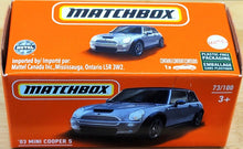 Load image into Gallery viewer, Matchbox 2021 &#39;03 Mini Cooper S Grey MBX Metro #73/100 New Sealed Box
