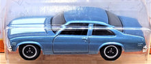 Load image into Gallery viewer, Matchbox 2021 1979 Chevy Nova Light Blue MBX Showroom #22/100 New Long Card
