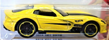 Load image into Gallery viewer, Hot Wheels 2013 SRT Viper 2017 Yellow #199 Then and Now 10/10 New Long Card
