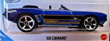 Load image into Gallery viewer, Hot Wheels 2020 &#39;69 Camaro Blue #190 HW Roadsters 3/5 New Long Card
