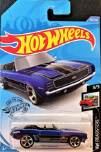 Load image into Gallery viewer, Hot Wheels 2020 &#39;69 Camaro Blue #190 HW Roadsters 3/5 New Long Card
