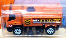 Load image into Gallery viewer, Matchbox 2017 MBX Street Cleaner Orange #16 MBX Adventure City New Long Card
