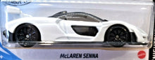 Load image into Gallery viewer, Hot Wheels 2020 McLaren Senna White #233 Nightburnerz 9/10 New Long Card

