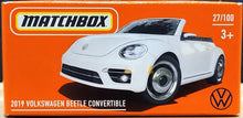 Load image into Gallery viewer, Matchbox 2021 2019 Volkswagen Beetle Convertible White MBX Highway #27/100 New
