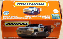 Load image into Gallery viewer, Matchbox 2021 MBX Garbage Scout White MBX Metro #35/100 New Sealed Box
