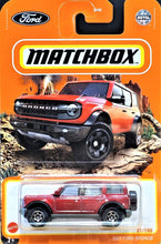 Load image into Gallery viewer, Matchbox 2021 Ford Bronco Maroon MBX Off-Road #21/100 New Long Card
