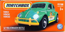 Load image into Gallery viewer, Matchbox 2021 &#39;62 Volkswagen Beetle Green MBX Metro #97/100 New Sealed Box
