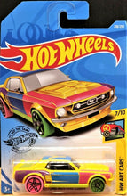 Load image into Gallery viewer, Hot Wheels 2019 &#39;67 Ford Mustang Coupe Yellow #218 HW Art Cars 7/10 New
