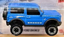 Load image into Gallery viewer, Hot Wheels 2021 Ford Bronco Sky Blue #100 Then &amp; Now 3/10 New Long Card
