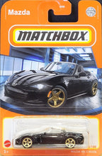 Load image into Gallery viewer, Matchbox 2021 Mazda MX-5 Miata Black MBX Showroom #58/100 New Long Card
