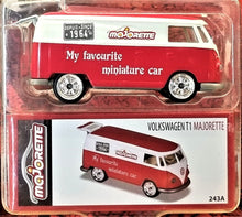 Load image into Gallery viewer, Majorette 2020 Volkswagen T1 Red/White #243 Vintage Deluxe Cars New Long Card

