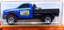 Load image into Gallery viewer, Matchbox 2021 2016 RAM Flatbed Blue MBX Off-Road 100/100 New Long Card
