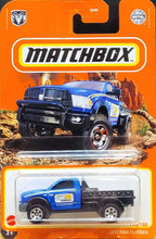 Load image into Gallery viewer, Matchbox 2021 2016 RAM Flatbed Blue MBX Off-Road 100/100 New Long Card
