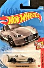 Load image into Gallery viewer, Hot Wheels 2021 &#39;15 Mazda MX-5 Miata Grey #129 Then &amp; Now 4/10 New Long Card
