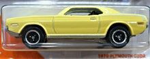 Load image into Gallery viewer, Matchbox 2020 1970 Plymouth Cuda Light Yellow #56 MBX Highway New Long Card

