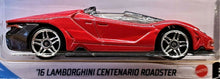Load image into Gallery viewer, Hot Wheels 2020 16 Lamborghini Centenario Roadster Red #170 HW Roadsters 2/5 New
