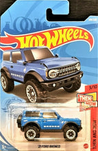 Load image into Gallery viewer, Hot Wheels 2021 Ford Bronco Sky Blue #100 Then &amp; Now 3/10 New Long Card
