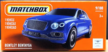 Load image into Gallery viewer, Matchbox 2021 &#39;18 Bentley Bentayga Deep Blue MBX Metro #9/100 New Sealed Box
