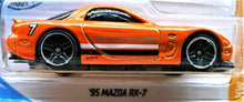 Load image into Gallery viewer, Hot Wheels 2020 &#39;95 Mazda RX-7 Orange #43 HW Turbo 4/5 New Long Card
