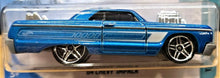 Load image into Gallery viewer, Hot Wheels 2020 &#39;64 Chevy Impala Blue #58 Tooned 9/10 New Long Card
