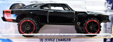 Load image into Gallery viewer, Hot Wheels 2018 &#39;70 Dodge Charger Black #104 HW Screen Time 4/10 New Long Card
