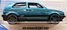 Load image into Gallery viewer, Hot Wheels 2019 Volkswagen Golf MK2 Teal #68 Volkswagen 7/10 New Long Card
