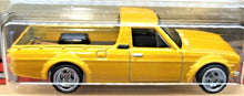 Load image into Gallery viewer, Hot Wheels 2020 &#39;75 Datsun Sunny Truck (B120) Yellow Japan Historics 3 4/5 New
