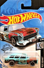 Load image into Gallery viewer, Hot Wheels 2019 Classic &#39;55 Nomad Turquoise #183 Rod Squad 5/10 New Long Card
