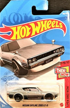 Load image into Gallery viewer, Hot Wheels 2021 Nissan Skyline 2000 GT-R Grey #180 Then &amp; Now 9/10 New Long Card
