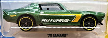 Load image into Gallery viewer, Hot Wheels 2018 &#39;70 Camaro Green #28 HW Speed Graphics 7/10 New Long Card
