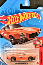 Load image into Gallery viewer, Hot Wheels 2021 &#39;70 Chevy Camaro RS Orange #179 Then &amp; Now 8/10 New Long Card
