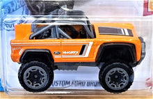 Load image into Gallery viewer, Hot Wheels 2021 Custom Ford Bronco Orange #163 Then &amp; Now 6/10 New Long Card
