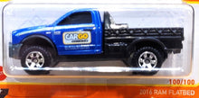 Load image into Gallery viewer, Matchbox 2021 2016 RAM Flatbed Blue MBX Off-Road 100/100 New Long Card
