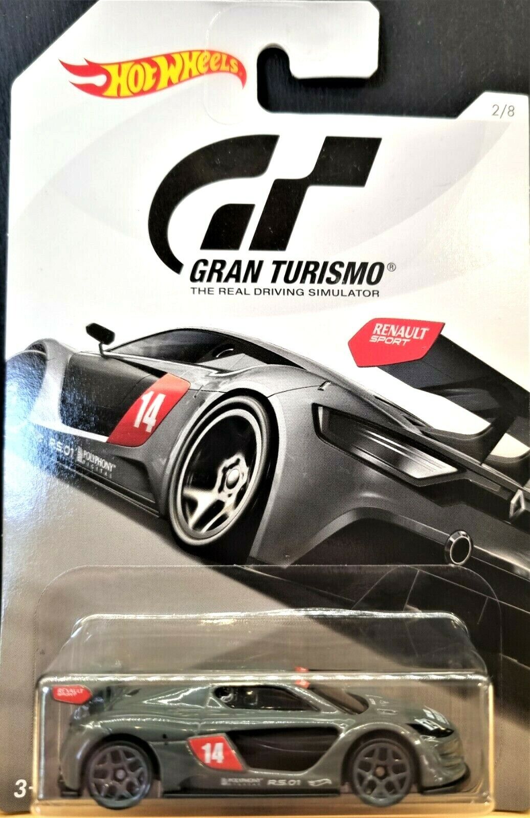 Hot Wheels 2018 Renault Sport 01 Grey Gran Turismo 2/8 New Long Card