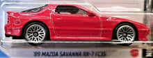 Load image into Gallery viewer, Hot Wheels 2020 &#39;89 Mazda Savanna RX-7 FC3S Red #223 Nightburnerz 3/10 New
