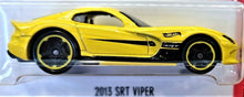 Load image into Gallery viewer, Hot Wheels 2013 SRT Viper 2017 Yellow #199 Then and Now 10/10 New Long Card
