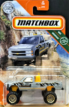 Load image into Gallery viewer, Matchbox 2020 Chevy K-1500 Light Grey #69 MBX Mountain New Long Card
