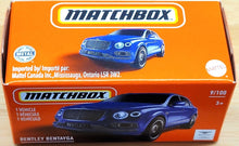 Load image into Gallery viewer, Matchbox 2021 &#39;18 Bentley Bentayga Deep Blue MBX Metro #9/100 New Sealed Box
