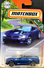 Load image into Gallery viewer, Matchbox 2018 &#39;16 Chevy Camaro Convertible Blue #11 MBX Road Trip 9/35 New
